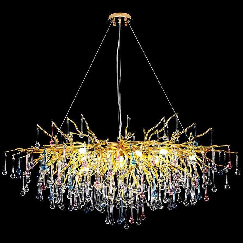 Doris Rain Crystal Branch Chandelier 54"L-Nobipets