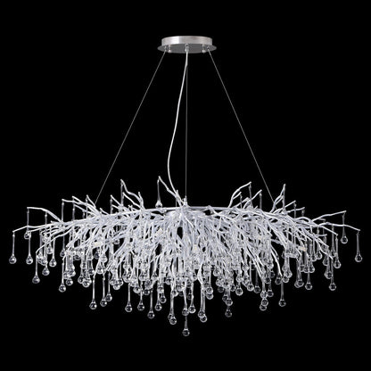 Doris Rectangle Branch Chandelier 45"L Silver-Nobipets