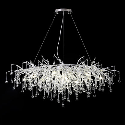 Doris Rectangle Branch Chandelier 45"L Silver-Nobipets