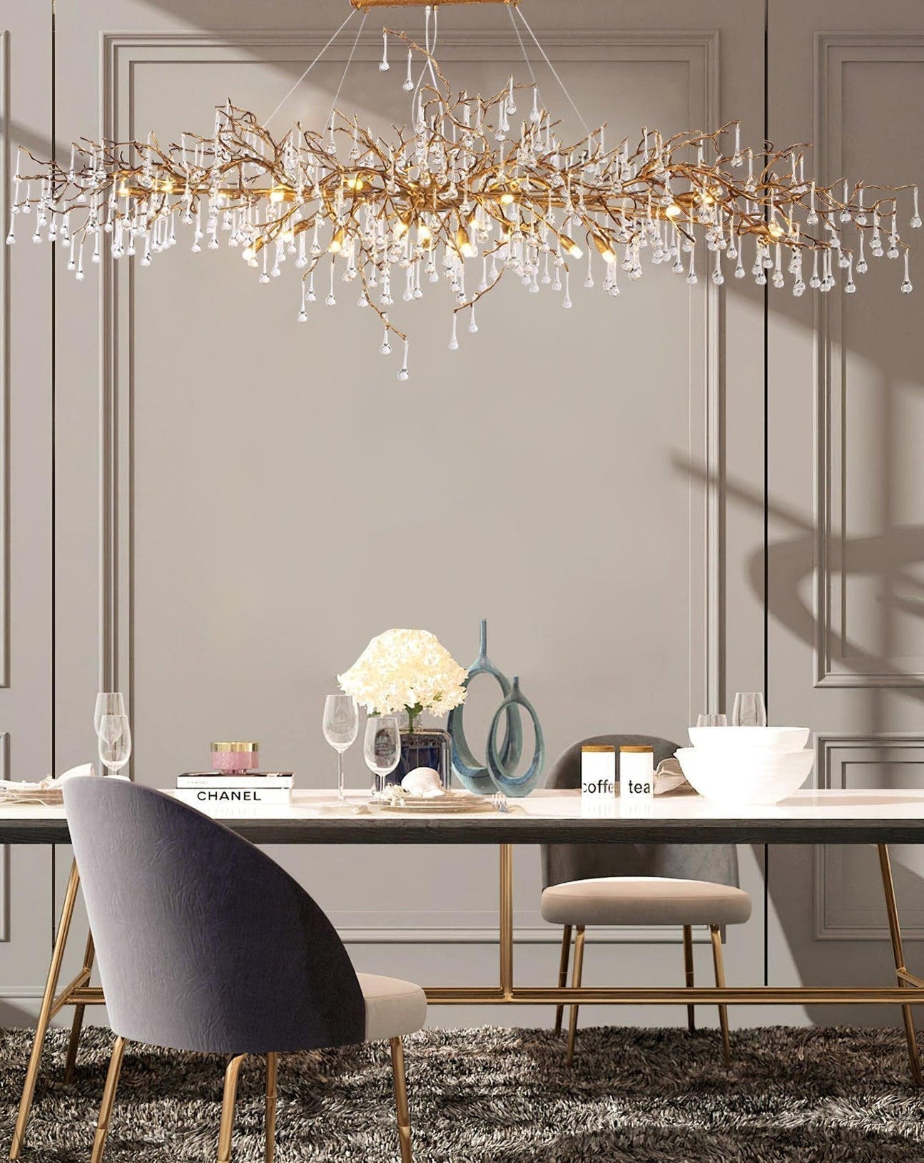 Drios Rain Chandelier-Nobipets