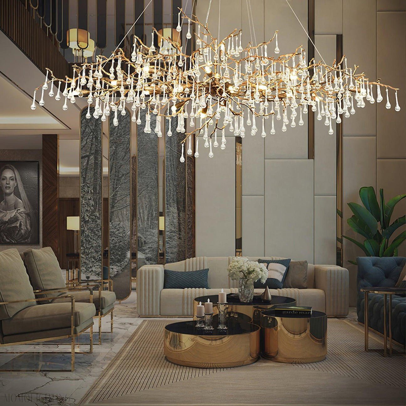 Drios Rain Chandelier-Nobipets