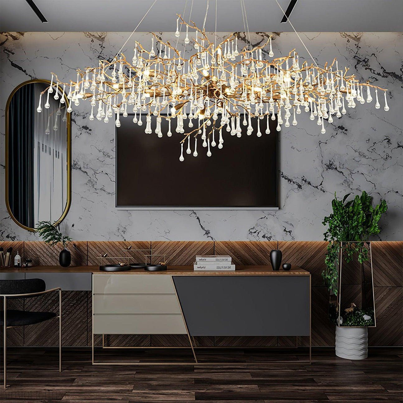 Drios Rain Chandelier-Nobipets