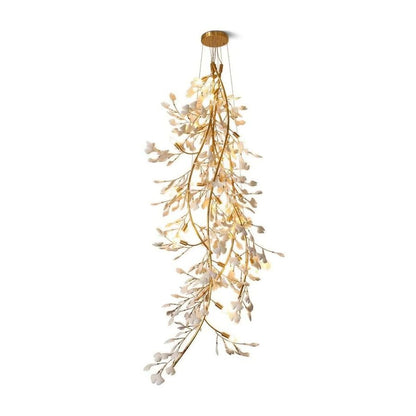 Drooping Ceramic Ginkgo Leaf Chandelier-Nobipets