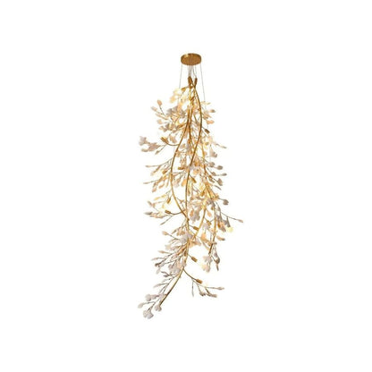 Drooping Ceramic Ginkgo Leaf Chandelier-Nobipets