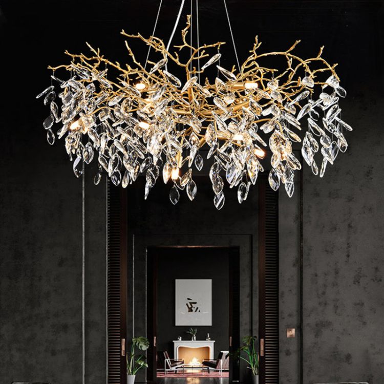 Eileen Gold Tree Branch Ceiling Chandelier-Nobipets