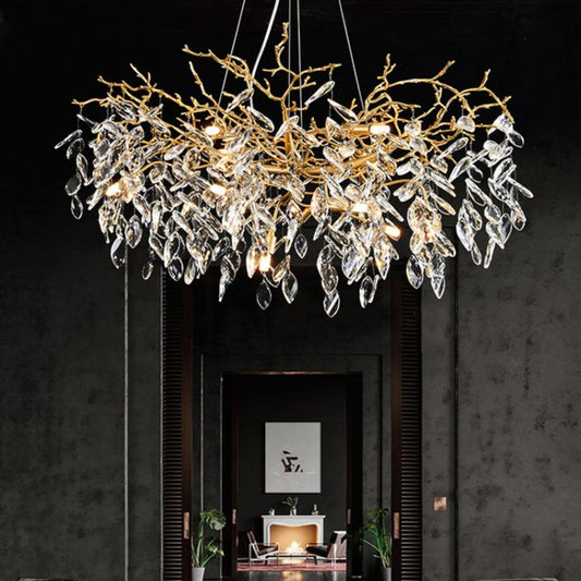 Eileen Gold Tree Branch Ceiling Chandelier-Nobipets