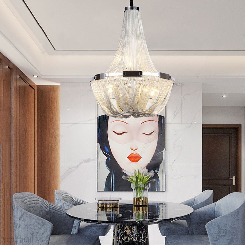 Eldorado Luxury Aluminum Chain Tassel Chandelier-Nobipets