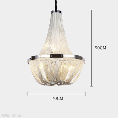 Eldorado Luxury Aluminum Chain Tassel Chandelier-Nobipets
