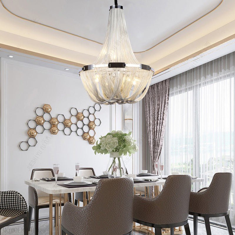 Eldorado Luxury Aluminum Chain Tassel Chandelier-Nobipets
