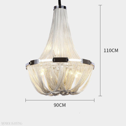 Eldorado Luxury Aluminum Chain Tassel Chandelier-Nobipets