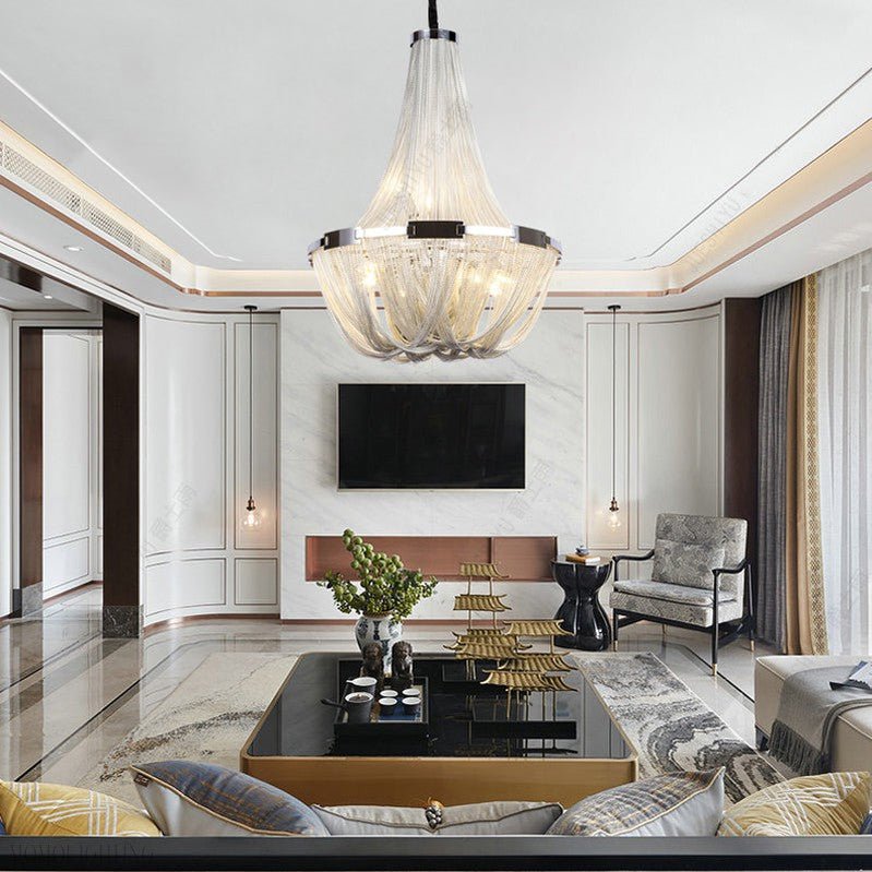 Eldorado Luxury Aluminum Chain Tassel Chandelier-Nobipets