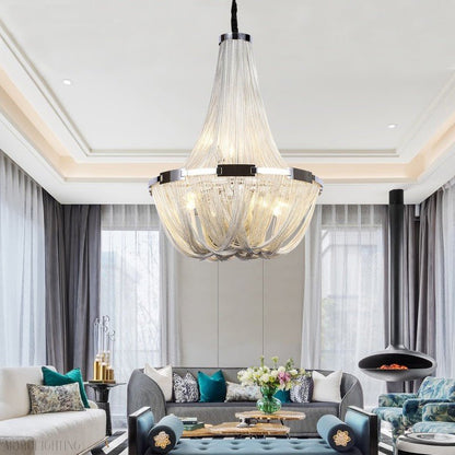 Eldorado Luxury Aluminum Chain Tassel Chandelier-Nobipets
