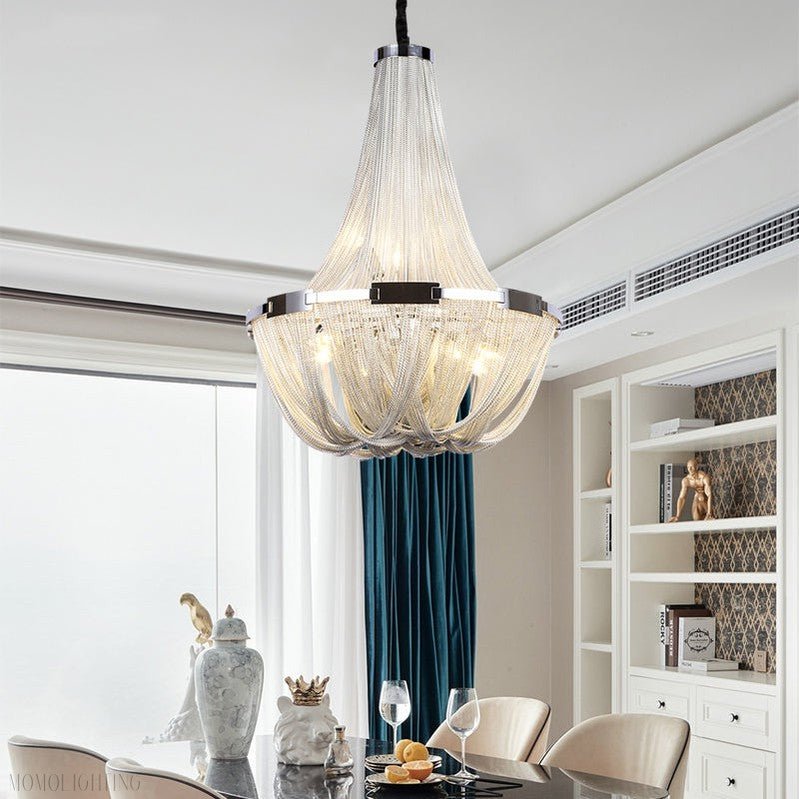 Eldorado Luxury Aluminum Chain Tassel Chandelier-Nobipets