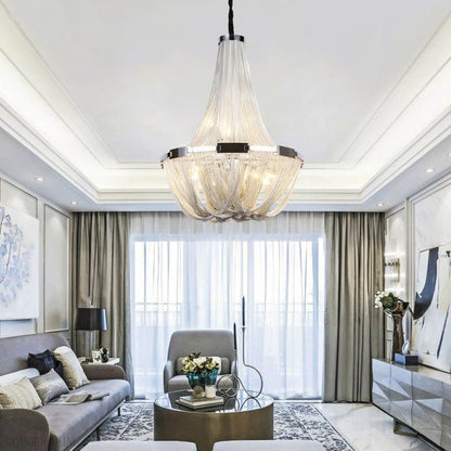 Eldorado Luxury Aluminum Chain Tassel Chandelier-Nobipets