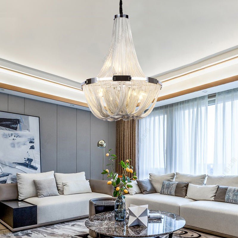 Eldorado Luxury Aluminum Chain Tassel Chandelier-Nobipets