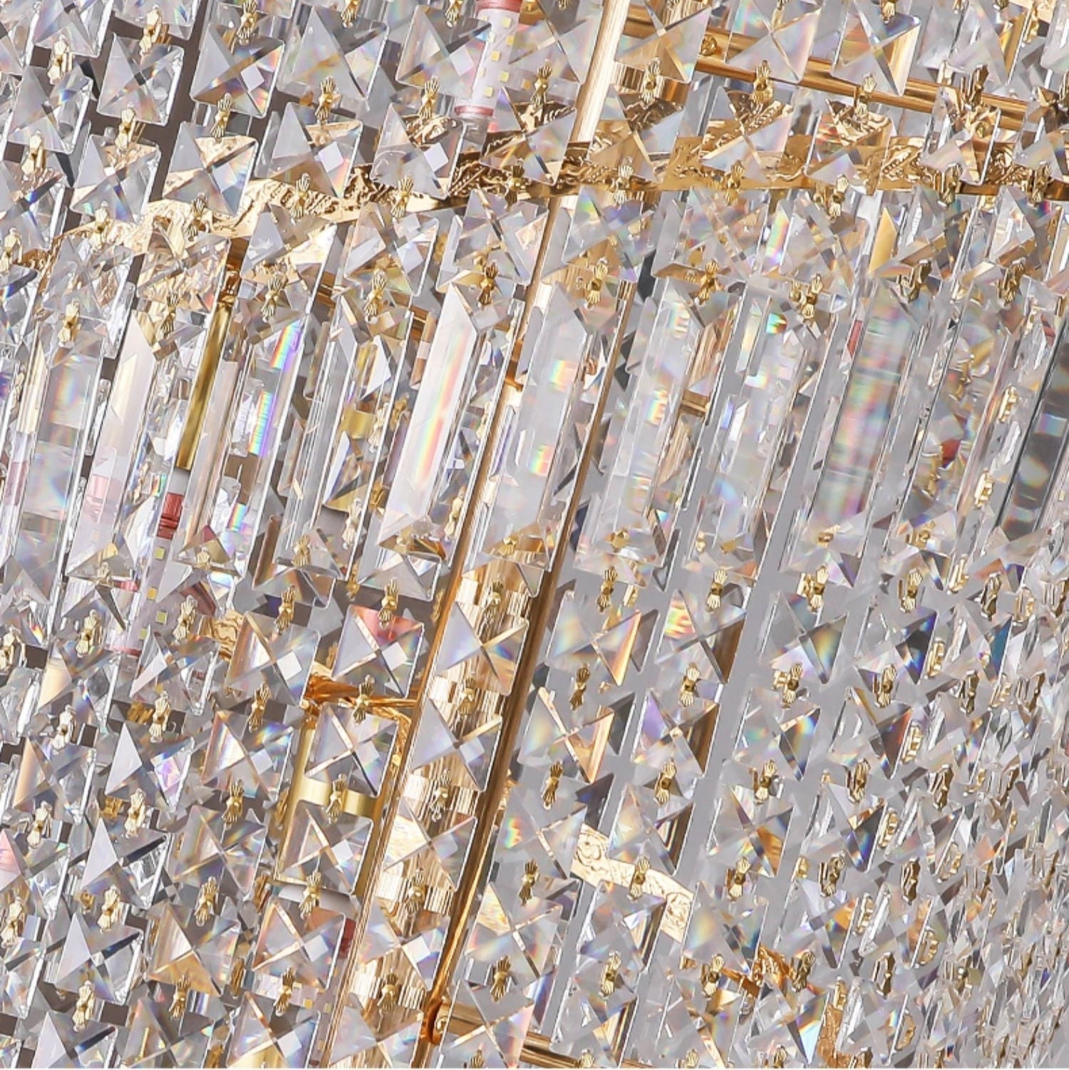 Elegant Foyer Hall Chandelier Long Crystal Ceiling Light Fixture For Living Room Entryway Staircase-Nobipets