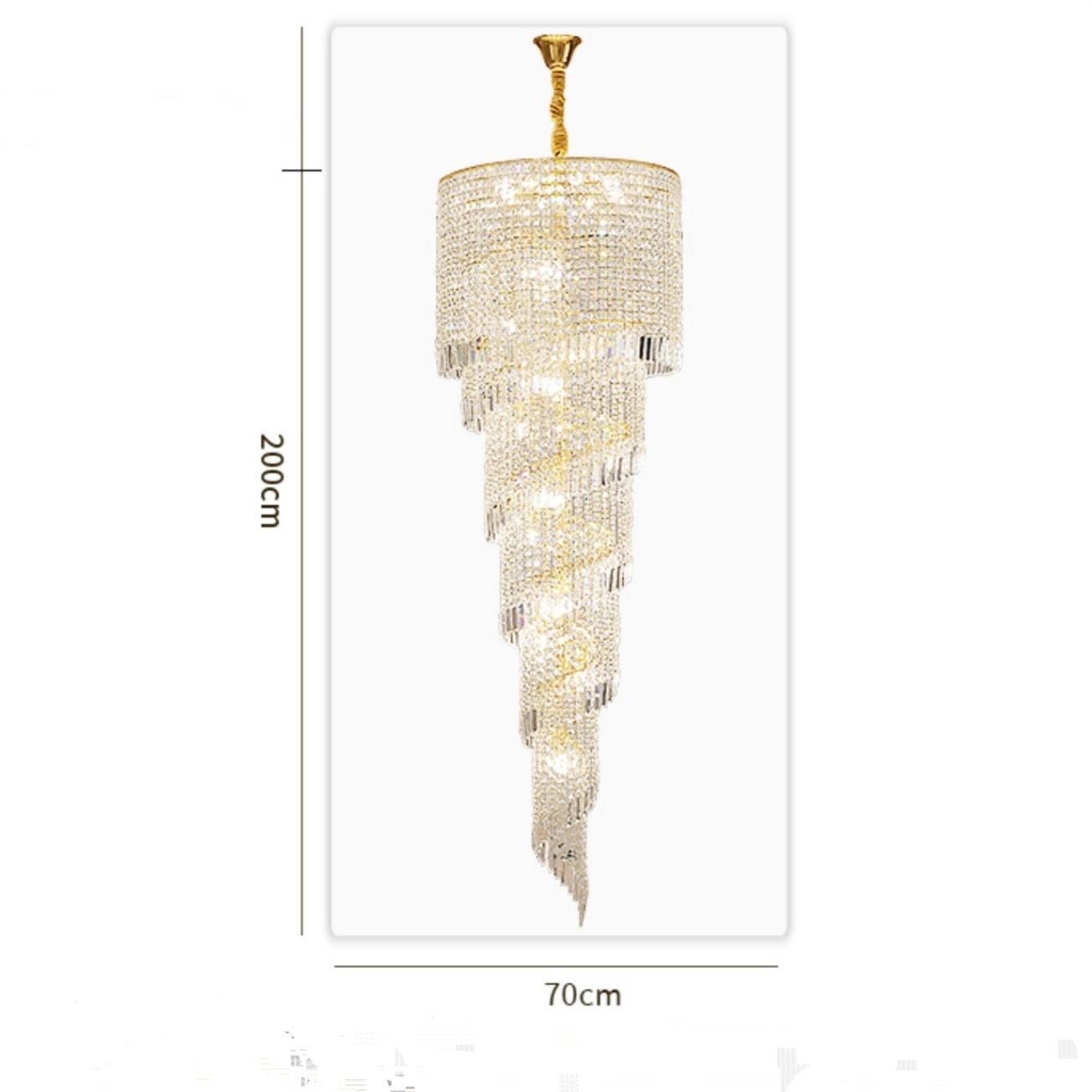 Elegant Foyer Hall Chandelier Long Crystal Ceiling Light Fixture For Living Room Entryway Staircase-Nobipets