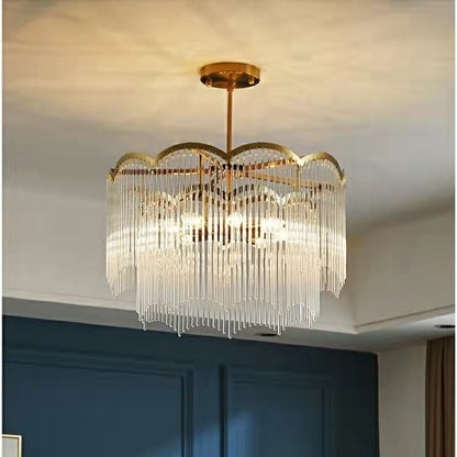 Elegant Lighting Chandelier Linear Crystal Lamp For Living/ Dining Room-Nobipets