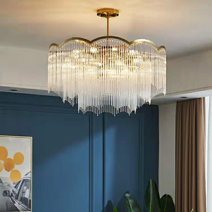 Elegant Lighting Chandelier Linear Crystal Lamp For Living/ Dining Room-Nobipets
