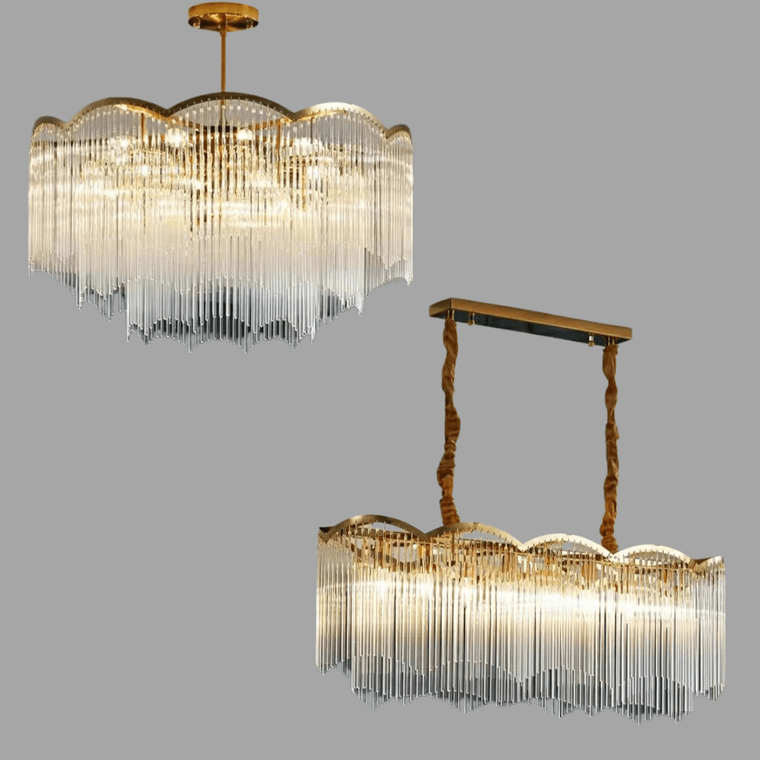 Elegant Lighting Chandelier Linear Crystal Lamp For Living/ Dining Room-Nobipets