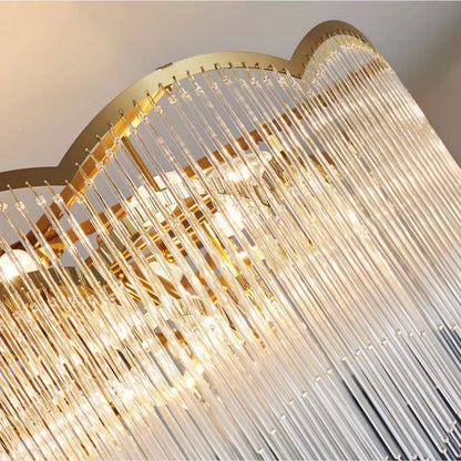 Elegant Lighting Chandelier Linear Crystal Lamp For Living/ Dining Room-Nobipets