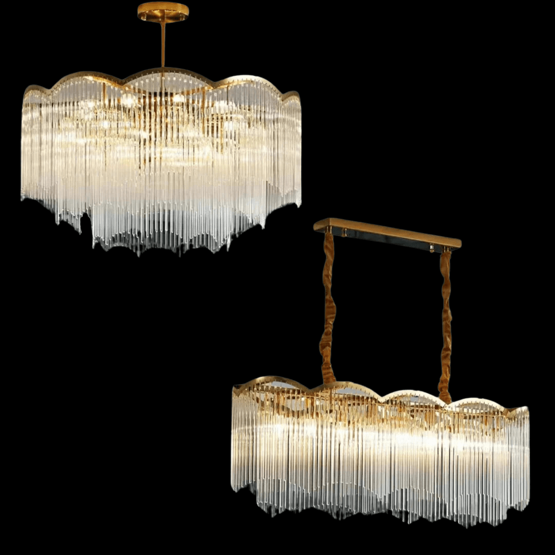 Elegant Lighting Chandelier Linear Crystal Lamp For Living/ Dining Room-Nobipets
