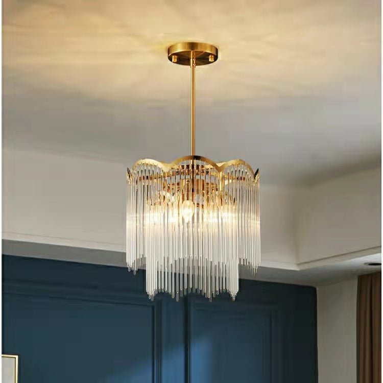Elegant Lighting Chandelier Linear Crystal Lamp For Living/ Dining Room-Nobipets