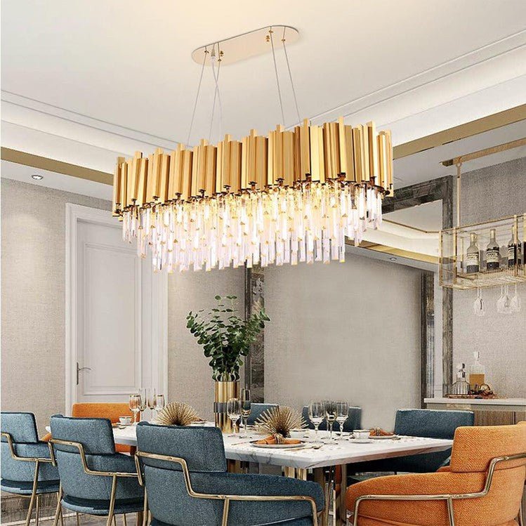Elian Oval Crystal Chandelier-Nobipets