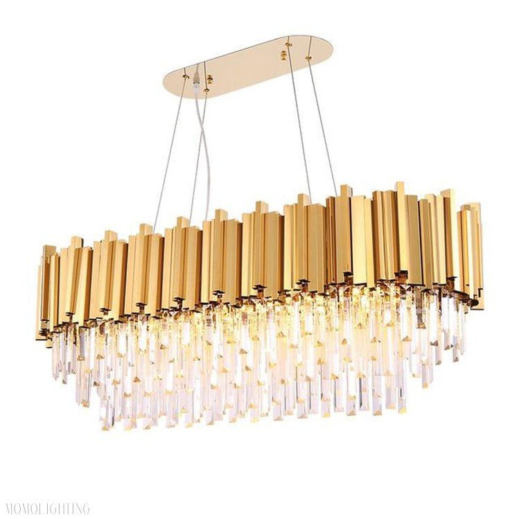 Elian Oval Crystal Chandelier-Nobipets