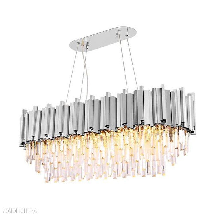 Elian Oval Crystal Chandelier-Nobipets