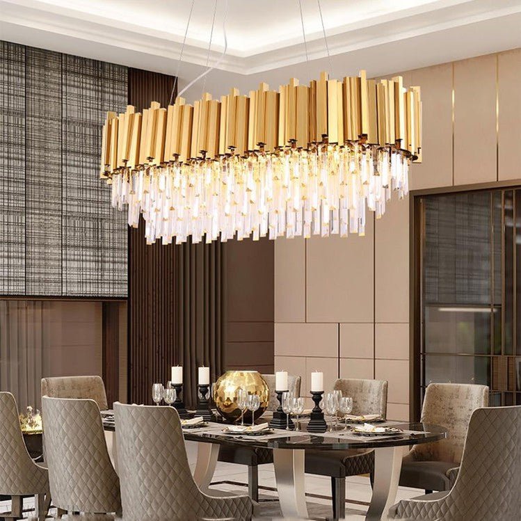 Elian Oval Crystal Chandelier-Nobipets