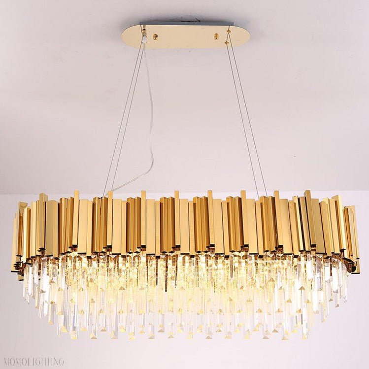 Elian Oval Crystal Chandelier-Nobipets