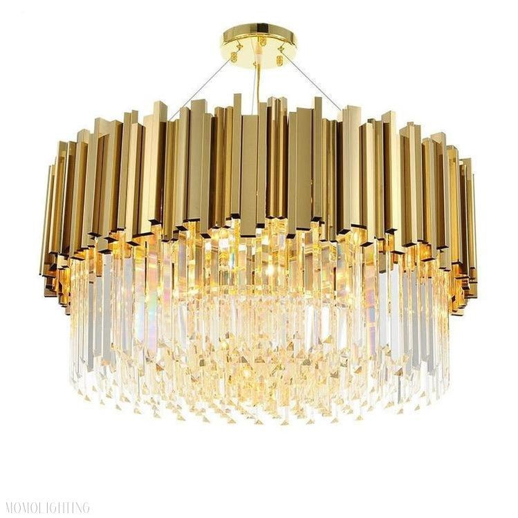 Elian Round Crystal Chandelier-Nobipets