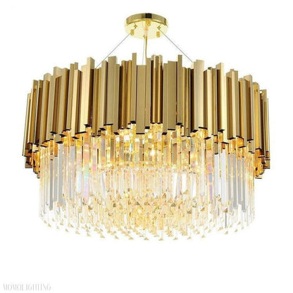Elian Round Crystal Chandelier-Nobipets