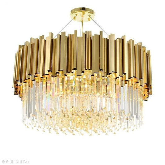 Elian Round Crystal Chandelier-Nobipets
