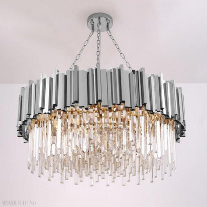 Elian Round Crystal Chandelier-Nobipets