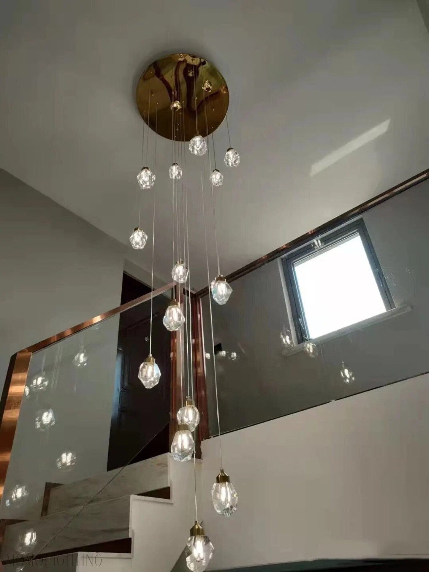 Elodie Foyer & Staircase Crystal Chandelier-Nobipets