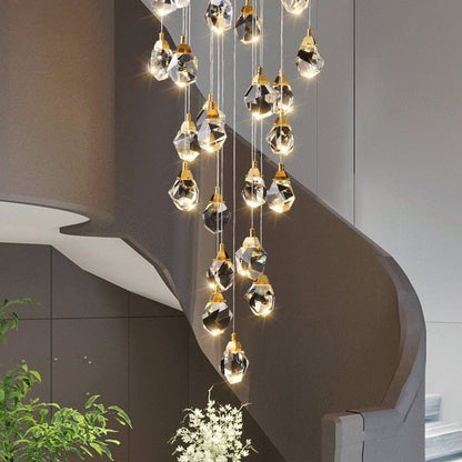 Elodie Foyer & Staircase Crystal Chandelier-Nobipets
