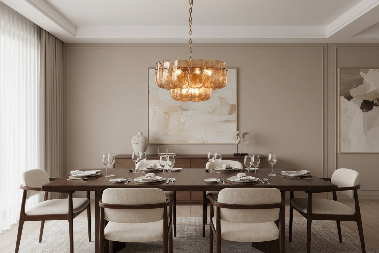 Ember Glow Glass Chandelier