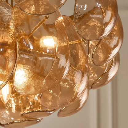 Ember Glow Glass Chandelier