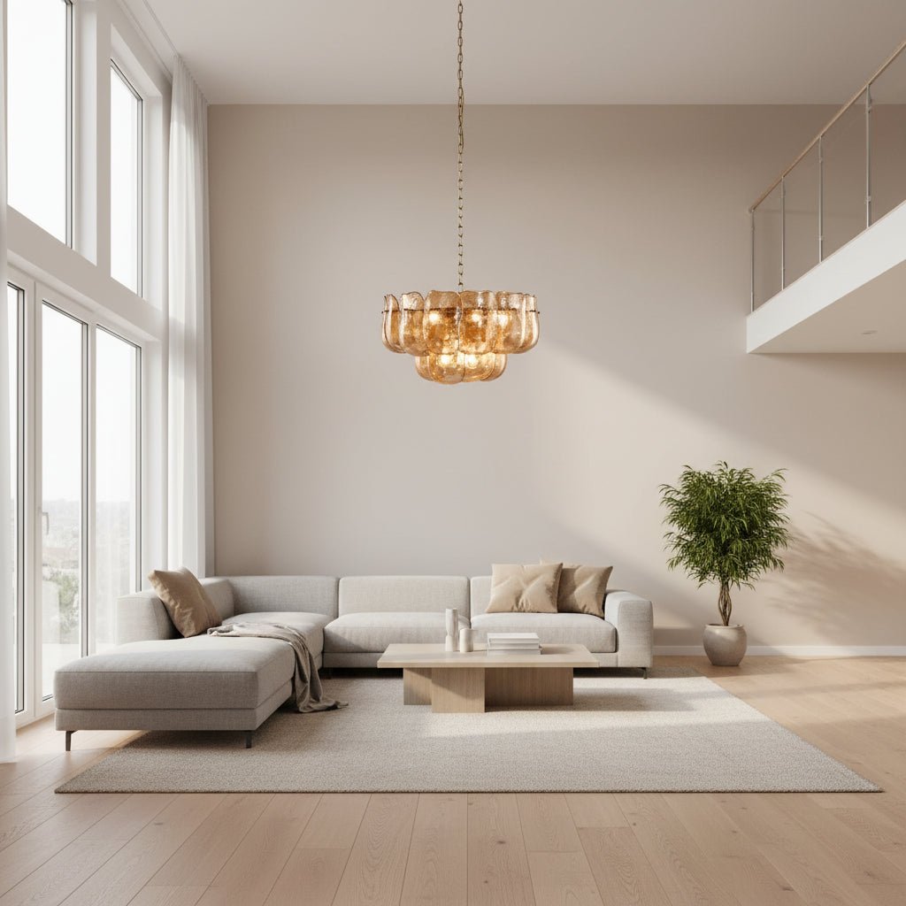 Ember Glow Glass Chandelier