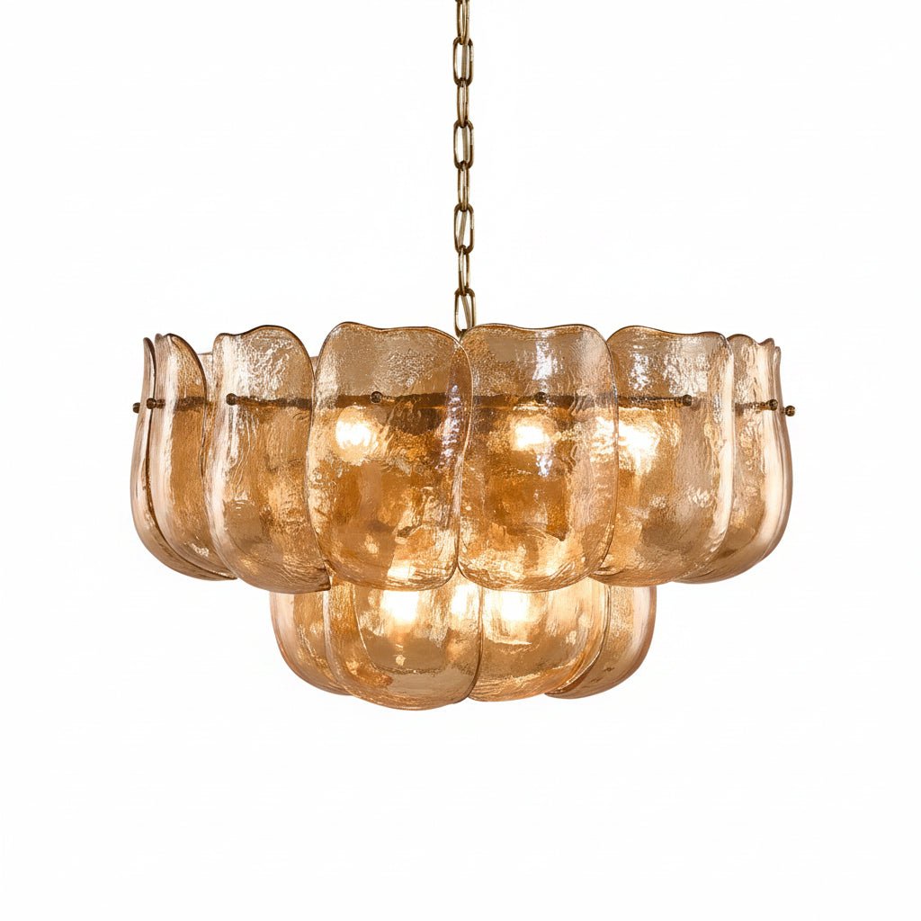 Ember Glow Glass Chandelier