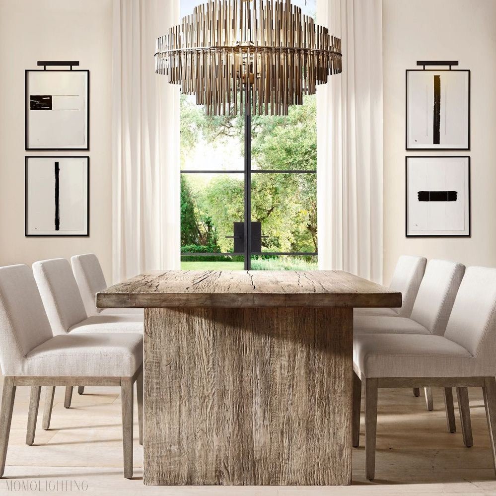 Emily Brass Round Chandelier-Nobipets