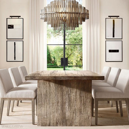 Emily Brass Round Chandelier-Nobipets