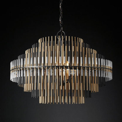 Emily Brass Round Chandelier-Nobipets