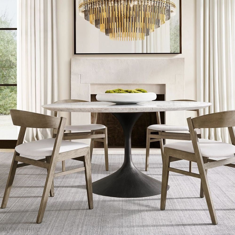 Emily Brass Round Chandelier-Nobipets