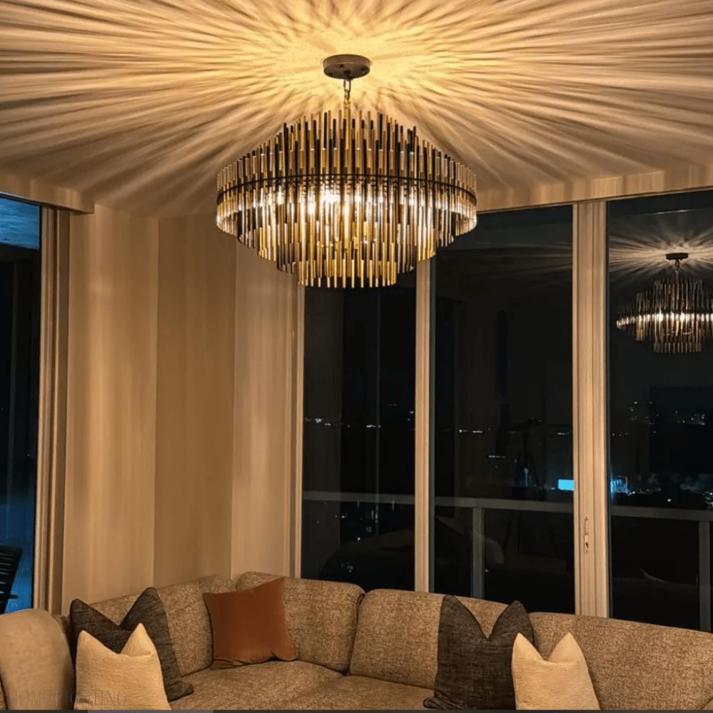 Emily Industrial Wind Round Chandelier 24" 32" 42"-Nobipets