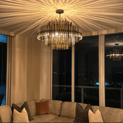 Emily Industrial Wind Round Chandelier 24" 32" 42"-Nobipets
