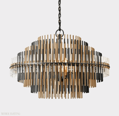 Emily Industrial Wind Round Chandelier 24" 32" 42"-Nobipets