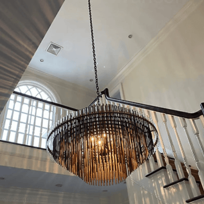 Emily Industrial Wind Round Chandelier 24" 32" 42"-Nobipets